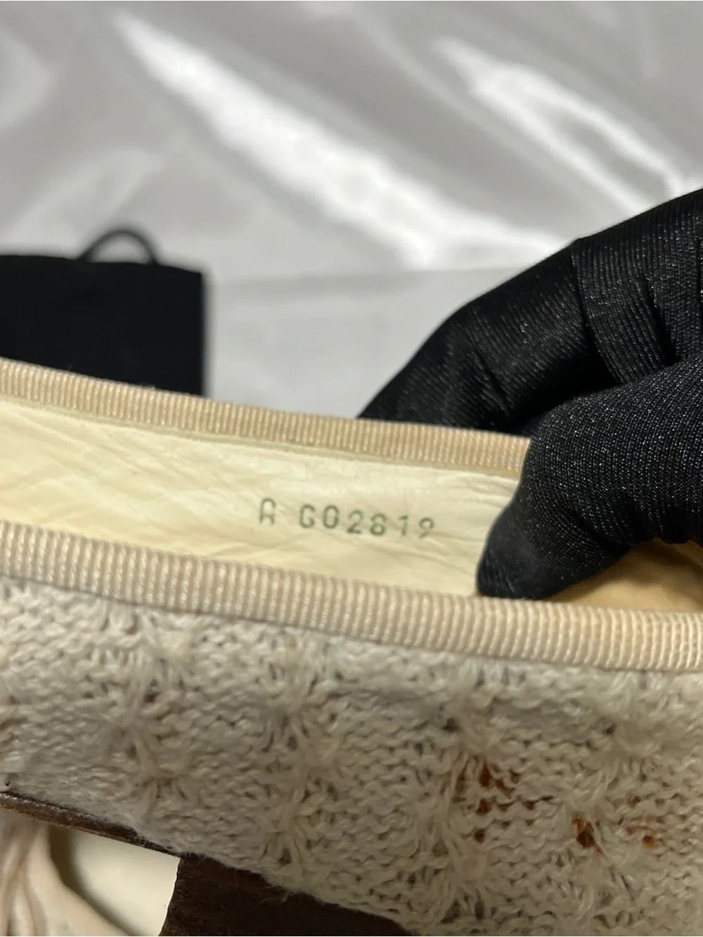 CHANEL Beige Tweed Flats with Black Cap Toe and Bow